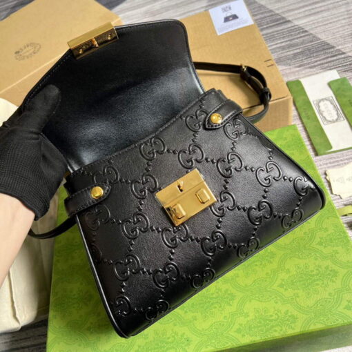 Replica Gucci 675791 Small GG Top Handle Bag Black 6