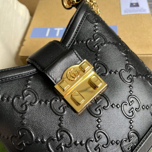 Replica Gucci 675788 Small GG Shoulder Bag Black 4