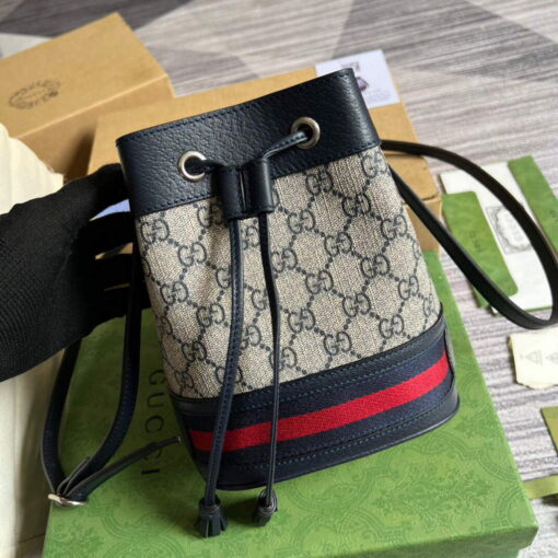 Replica Gucci 550620 Ophidia Mini GG Bucket Bag Beige Blue 3