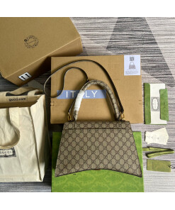 Replica Gucci 681696 The Hacker Project Medium Hourglass bag Beige and ebony