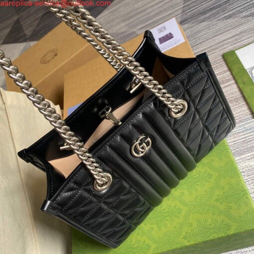 Replica Gucci 681483 GG Marmont small tote bag Black 5