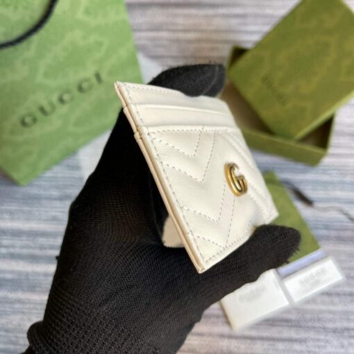 Replica Gucci GG Marmont Card Case 443127 White 2