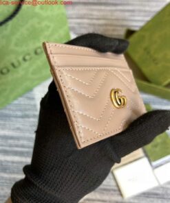 Replica Gucci 443127 GG Marmont Card Case Apricot 2