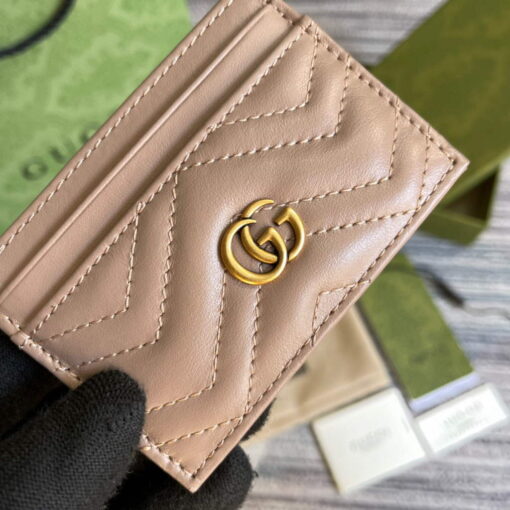 Replica Gucci 443127 GG Marmont Card Case Apricot 4