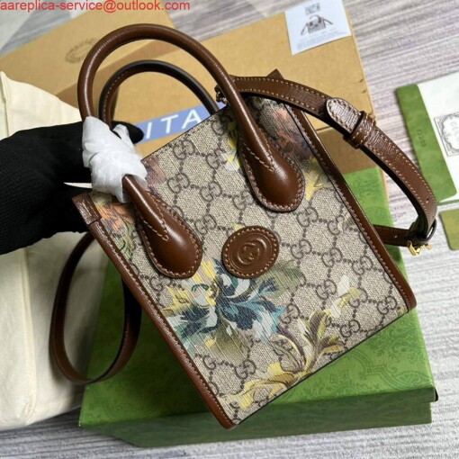 Replica Gucci 671623 Mini Tote Bag With Lnterlocking G Brown 3