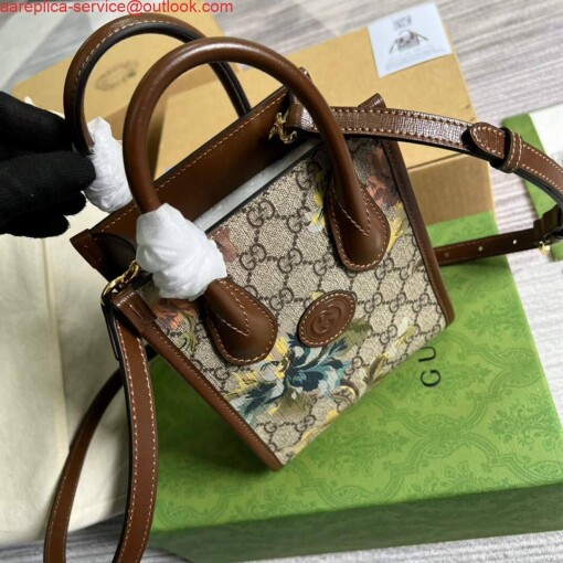 Replica Gucci 671623 Mini Tote Bag With Lnterlocking G Brown 6