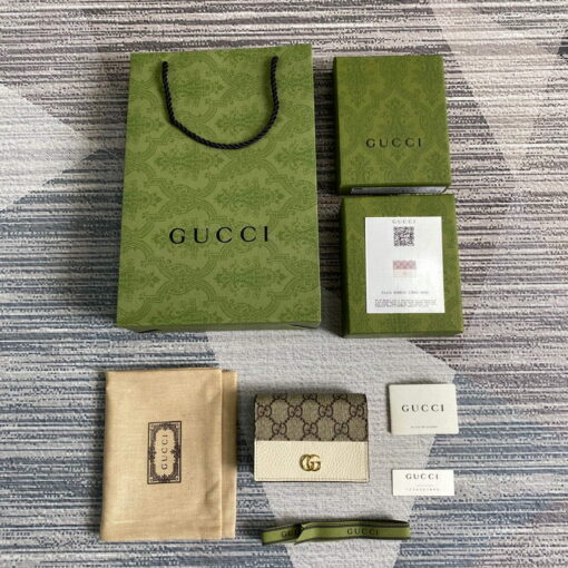 Replica Gucci 658610 GG Marmont Card Case Wallet White 8