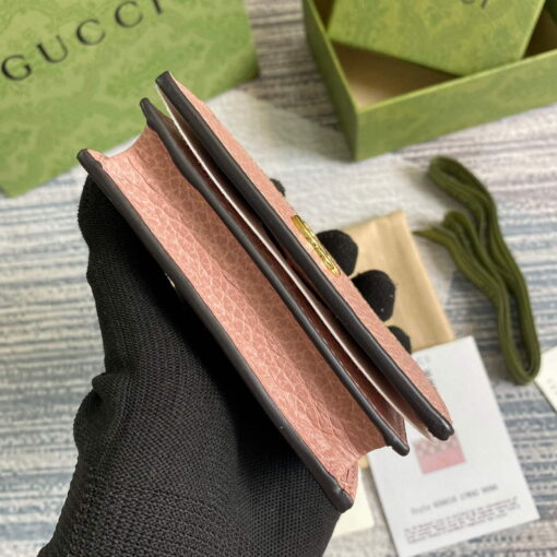 Replica Gucci 658610 GG Marmont Card Case Wallet Pink 3