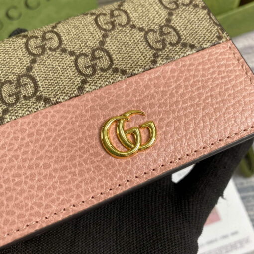 Replica Gucci 658610 GG Marmont Card Case Wallet Pink 4