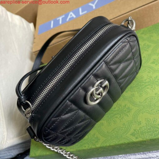 Replica Gucci 634936 GG Marmont Mini Shoulder Bag Black 4