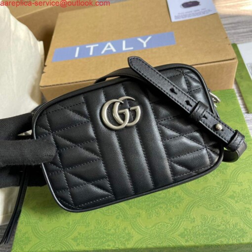 Replica Gucci 634936 GG Marmont Mini Shoulder Bag Black 5