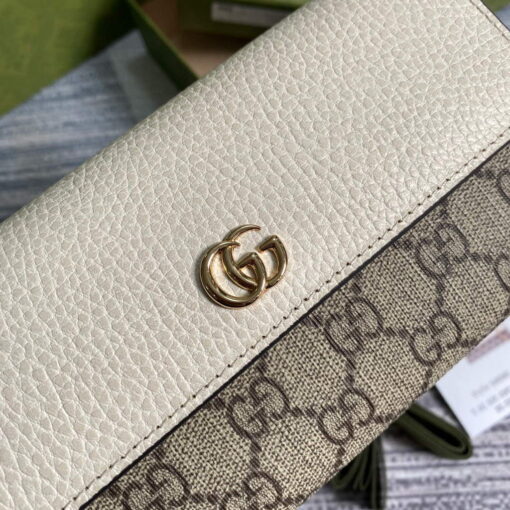 Replica Gucci 546585 GG Marmont Chain Wallet White 4