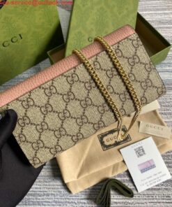 Replica Gucci 546585 GG Marmont Chain Wallet Pink