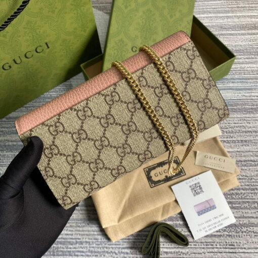 Replica Gucci 546585 GG Marmont Chain Wallet Pink