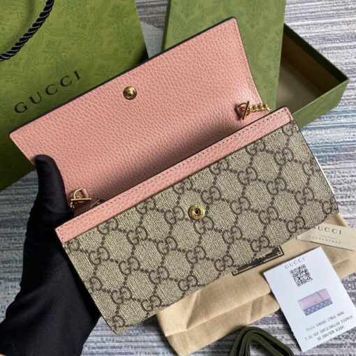 Replica Gucci 546585 GG Marmont Chain Wallet Pink 5