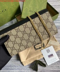 Replica Gucci 546585 GG Marmont Chain Wallet Black