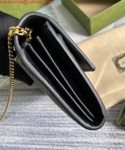 Replica Gucci 546585 GG Marmont Chain Wallet Black 2