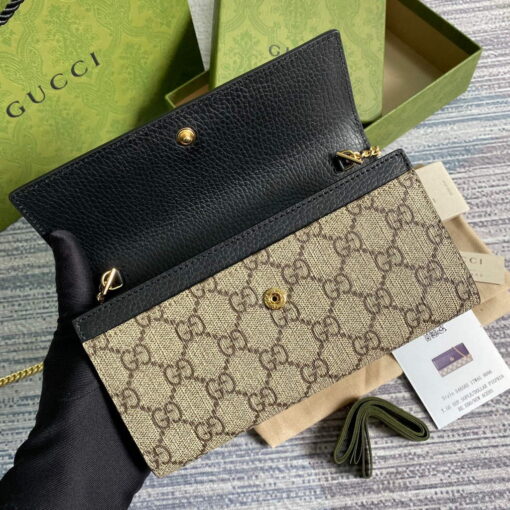 Replica Gucci 546585 GG Marmont Chain Wallet Black 5