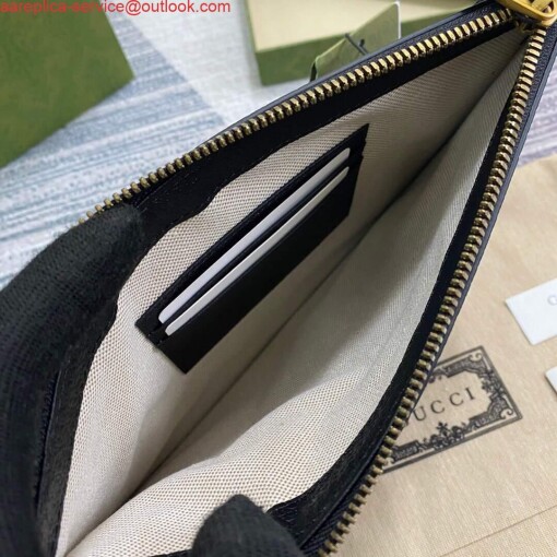 Replica Gucci 658562 GG Marmont pouch Black 7