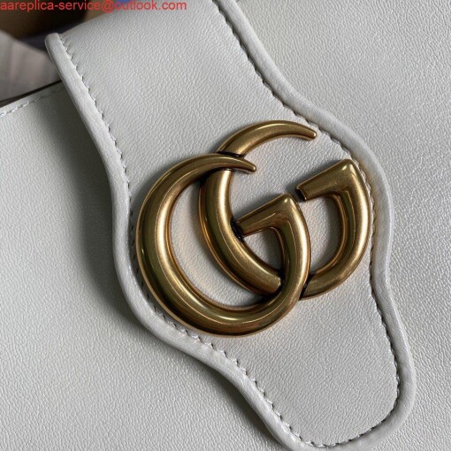 Replica Gucci 649577 Medium Tote With Double G White Leather 3