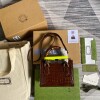 Replica Gucci Diana Mini Tote Bag Crocodile LeatherTop Handle Bag Gucci ‎655661 Black 10