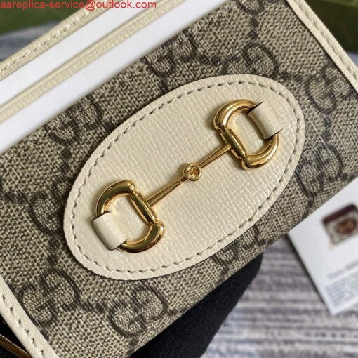 Replica Gucci ‎‎658549 Gucci Horsebit 1955 Card Case White 3