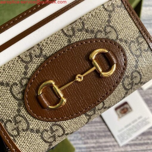 Replica Gucci ‎‎658549 Gucci Horsebit 1955 Card Case Brown 3