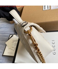 Replica Gucci ‎547260 GG Marmont Mini Top Handle Bag White 2