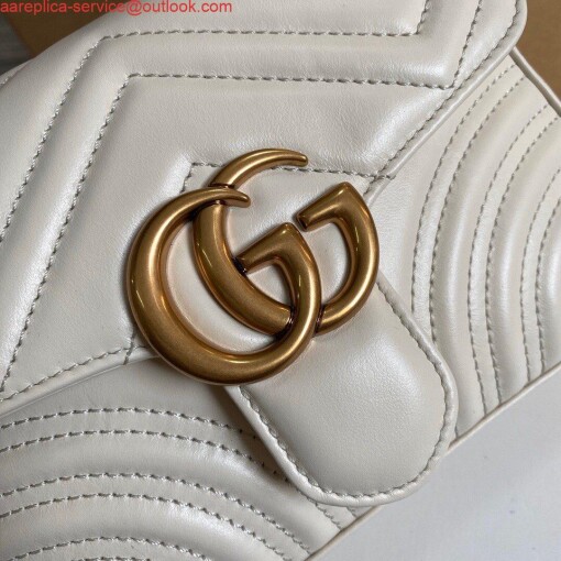 Replica Gucci ‎547260 GG Marmont Mini Top Handle Bag White 5