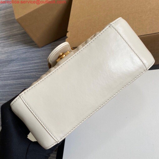 Replica Gucci ‎547260 GG Marmont Mini Top Handle Bag White 6