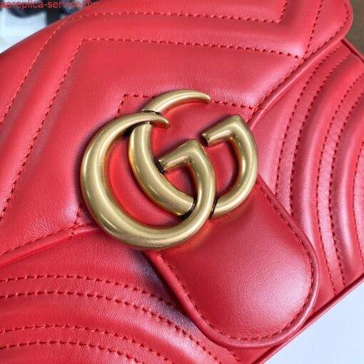 Replica Gucci ‎547260 GG Marmont Mini Top Handle Bag Red 5