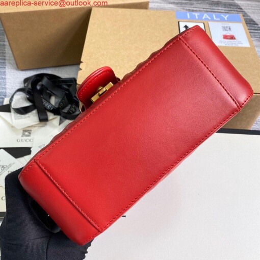 Replica Gucci ‎547260 GG Marmont Mini Top Handle Bag Red 6