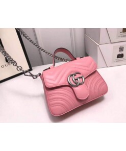 Replica Gucci ‎547260 GG Marmont Mini Top Handle Bag Pink