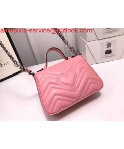 Replica Gucci ‎547260 GG Marmont Mini Top Handle Bag Pink 2