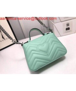 Replica Gucci ‎547260 GG Marmont Mini Top Handle Bag Green 2