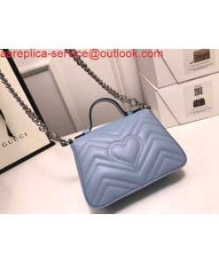 Replica Gucci ‎547260 GG Marmont Mini Top Handle Bag Blue 2