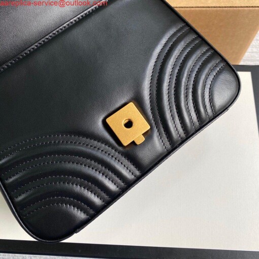 Replica Gucci ‎547260 GG Marmont Mini Top Handle Bag Black 6