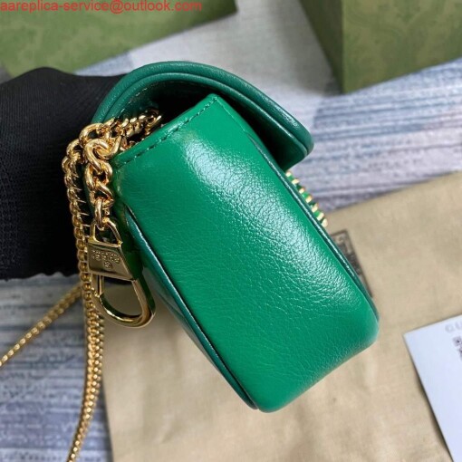 Replica Gucci GG Marmont super mini bag 574969 Green 2