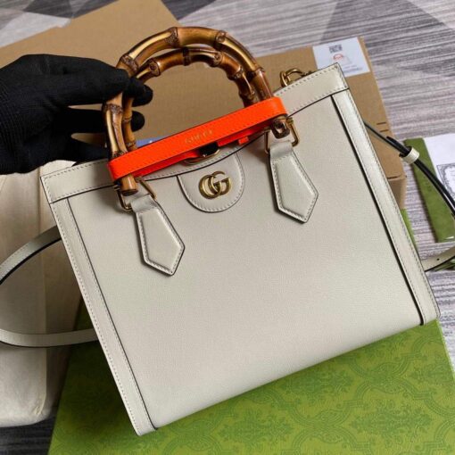 Replica Gucci Diana small tote bag top handle bag 660195 White 4