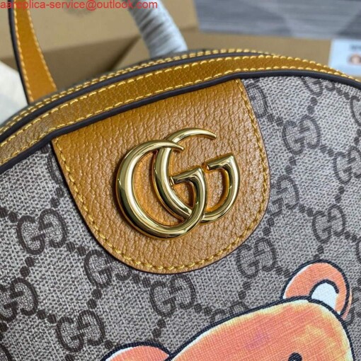 Replica Gucci 647816 KAI x Gucci Teddy Bear Print Backpack Yellow 4