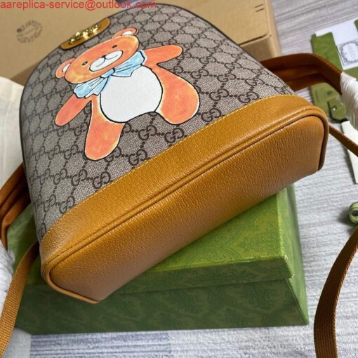 Replica Gucci 647816 KAI x Gucci Teddy Bear Print Backpack Yellow 7