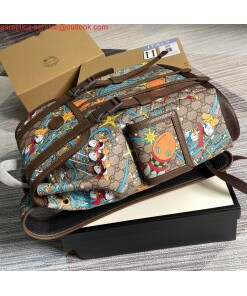 Replica Gucci 645051 Disney x Gucci Donald Duck Medium Backpack Brown 2