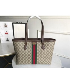 Replica Gucci 631685 Ophidia GG Medium Tote Green and red Web