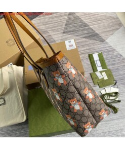 Replica Gucci 631685 Ophidia GG KAI Medium Tote Bag Tan 2