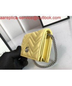 Replica Gucci 625693 GG Marmont Card Case Wallet Yellow 2