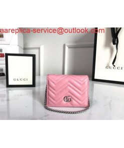 Replica Gucci 625693 GG Marmont Card Case Wallet Pink