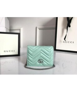 Replica Gucci 625693 GG Marmont Card Case Wallet Green