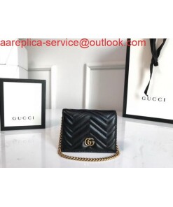 Replica Gucci 625693 GG Marmont Card Case Wallet Black