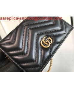 Replica Gucci 625693 GG Marmont Card Case Wallet Black 2