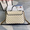 Replica Gucci 498110 GG Marmont Small Top Handle Bag White 10